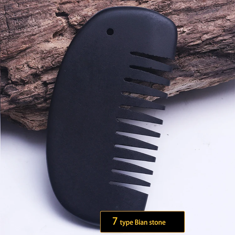 obsidian stone price obsidian guasha stone comb massager natural massage black obsidian bian stone facial Guasha Scraping Tool