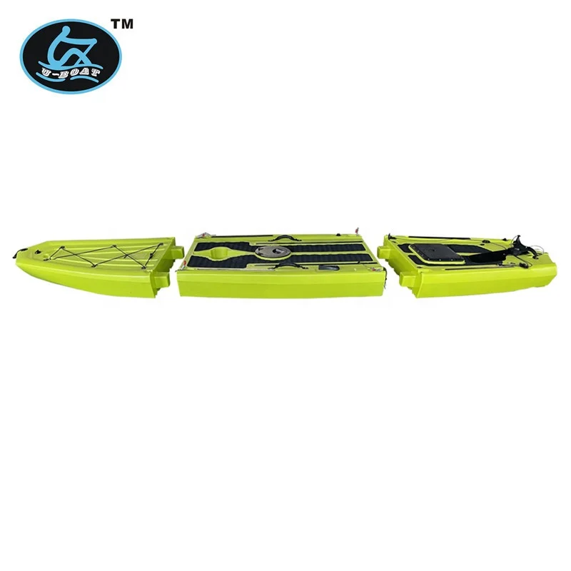 U-boat not inflatable plastic canoe three-section fishing canoe rowing 1 person boat