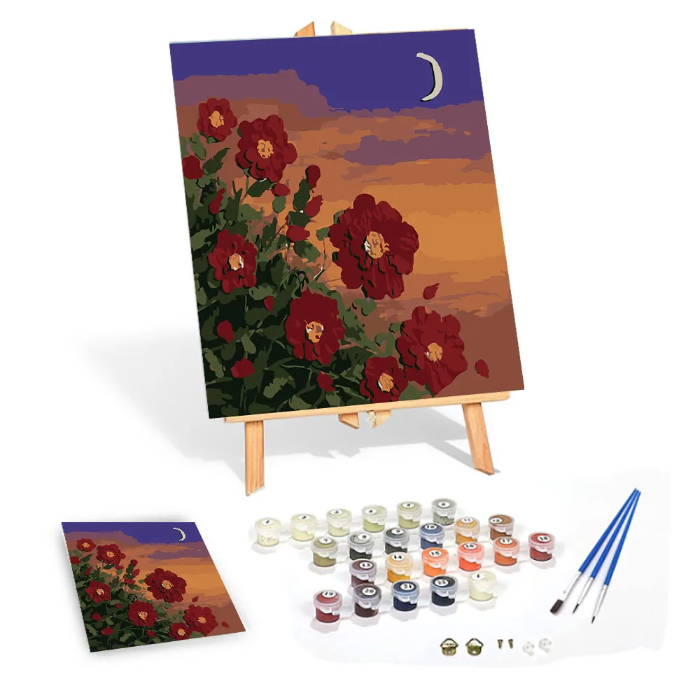 Paint By Numbers Art Canvas Arts Crafts Living Room Wall Decorations Supplies Colorful Painting Poster Flowers