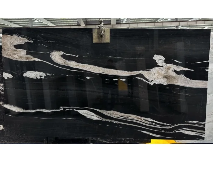 Brazil polished cheap natural stones Copacabana black luxury quartz Marble slabs for projects