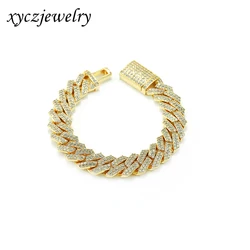 European and American popular hip-hop style luxury bracelet 18k gold-plated zircon bracelet