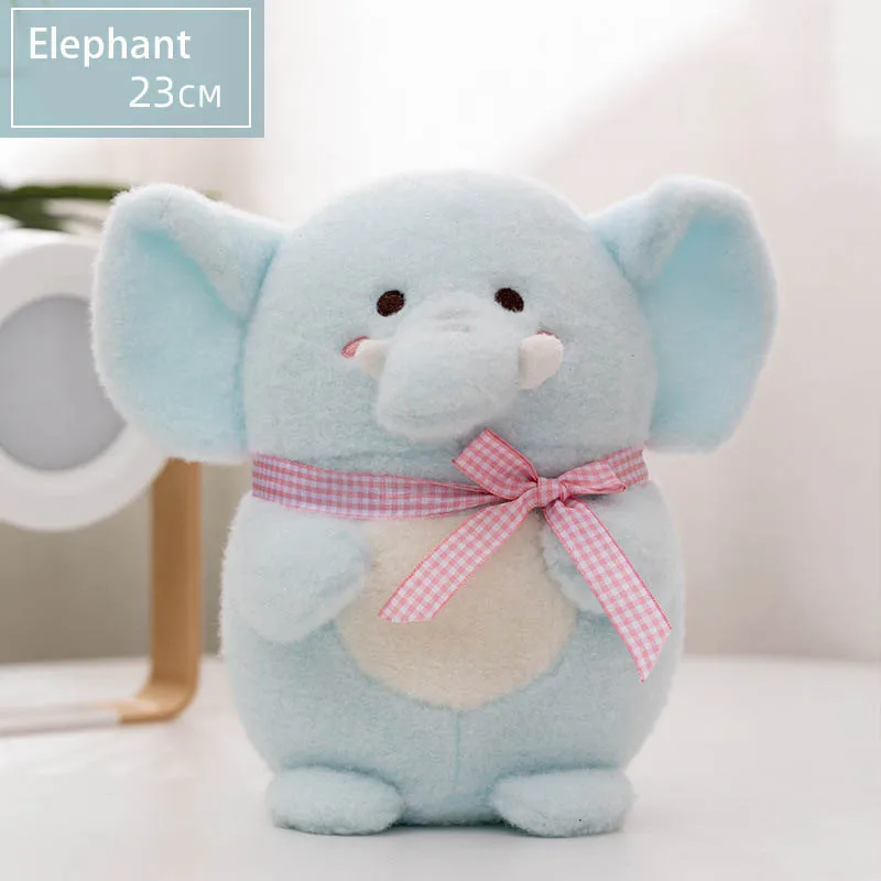 Cute forest animal plush toy doll soft cute chocolate bear pink rabbit baby elephant doll pillow