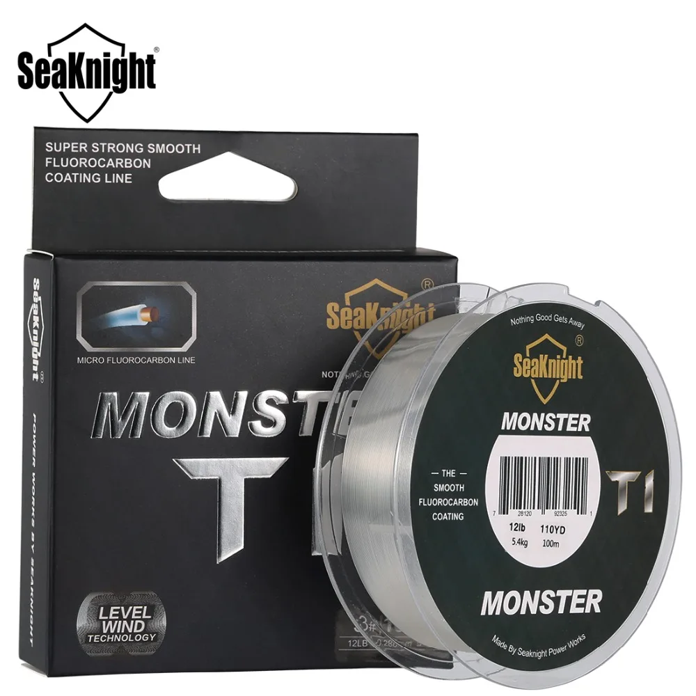  Новое поступление рыболовная леска SeaKnight MONSTER T1 100 м мононитевая погружная с фторуглеродным покрытием