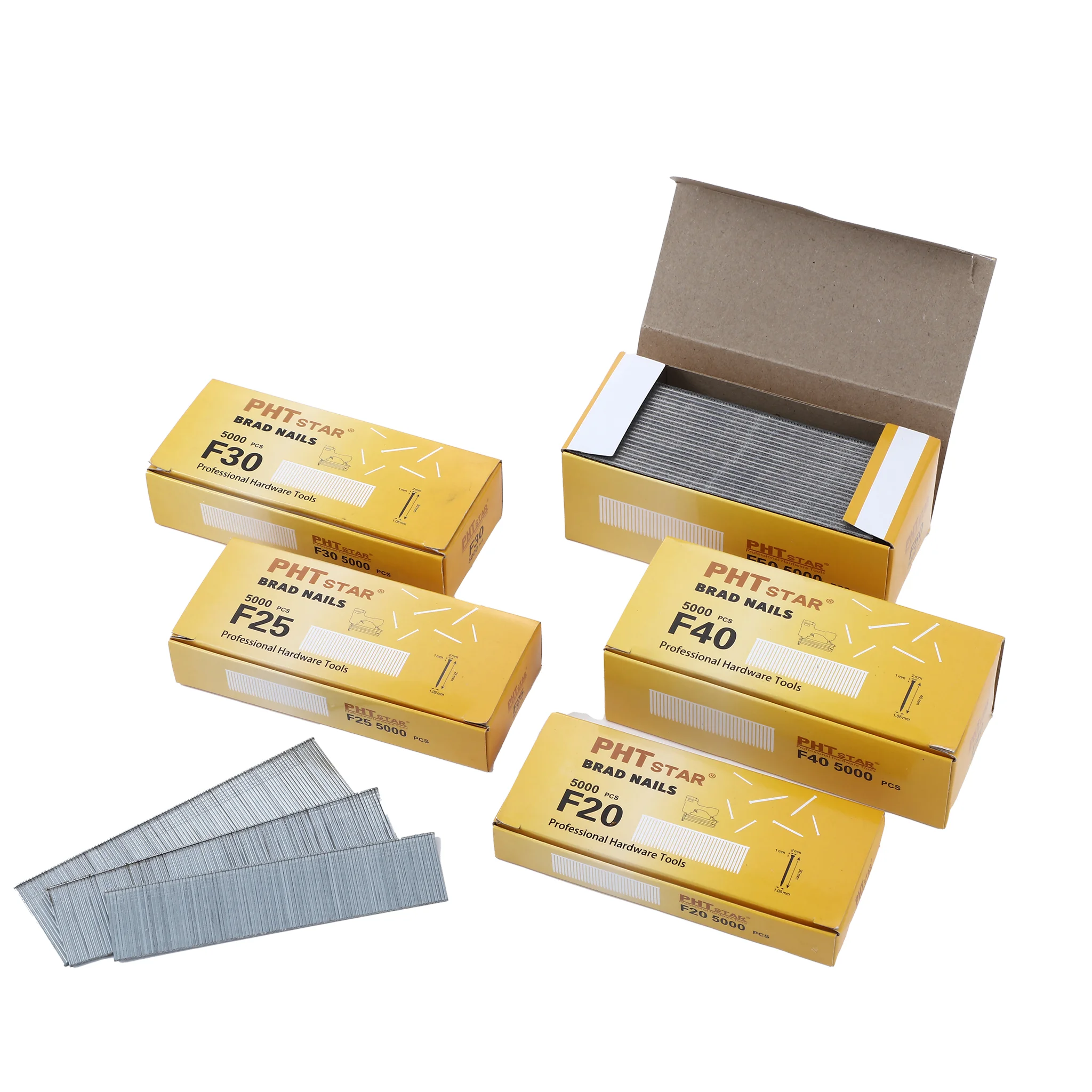 18ga brad nails 5000 Pack F series , Heavy Duty Narrow Crown Staples for Nail Gun, 18 Gauge Straight Pin Nailers