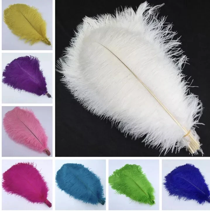 35-40cm Bulk Feather Plume Femina Large Diy Craft Wedding Home Decor Floral White Ostrich Feathers For Party Carnival Decoration