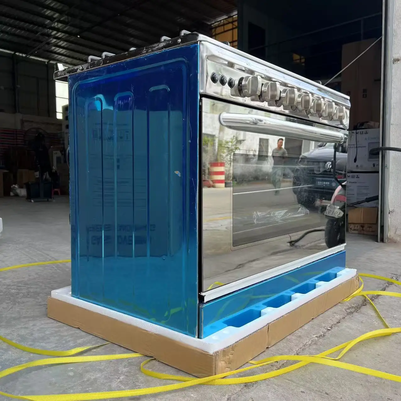 freestanding gas oven 4 heads with 2 heads electric gas furnace tempered glass lid and stainless steel body gas burner combo