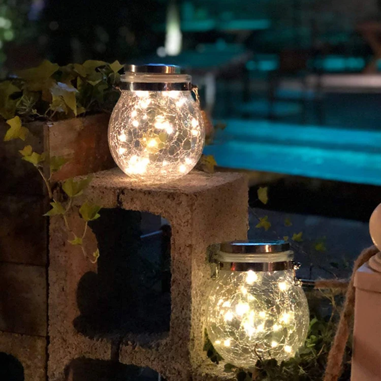 30 LED Solar Mason Jar Light Hanging Glass Lanterns Garden Decor Outdoor Lights Warm Table Decor Fairy Lights for Patio Wedding
