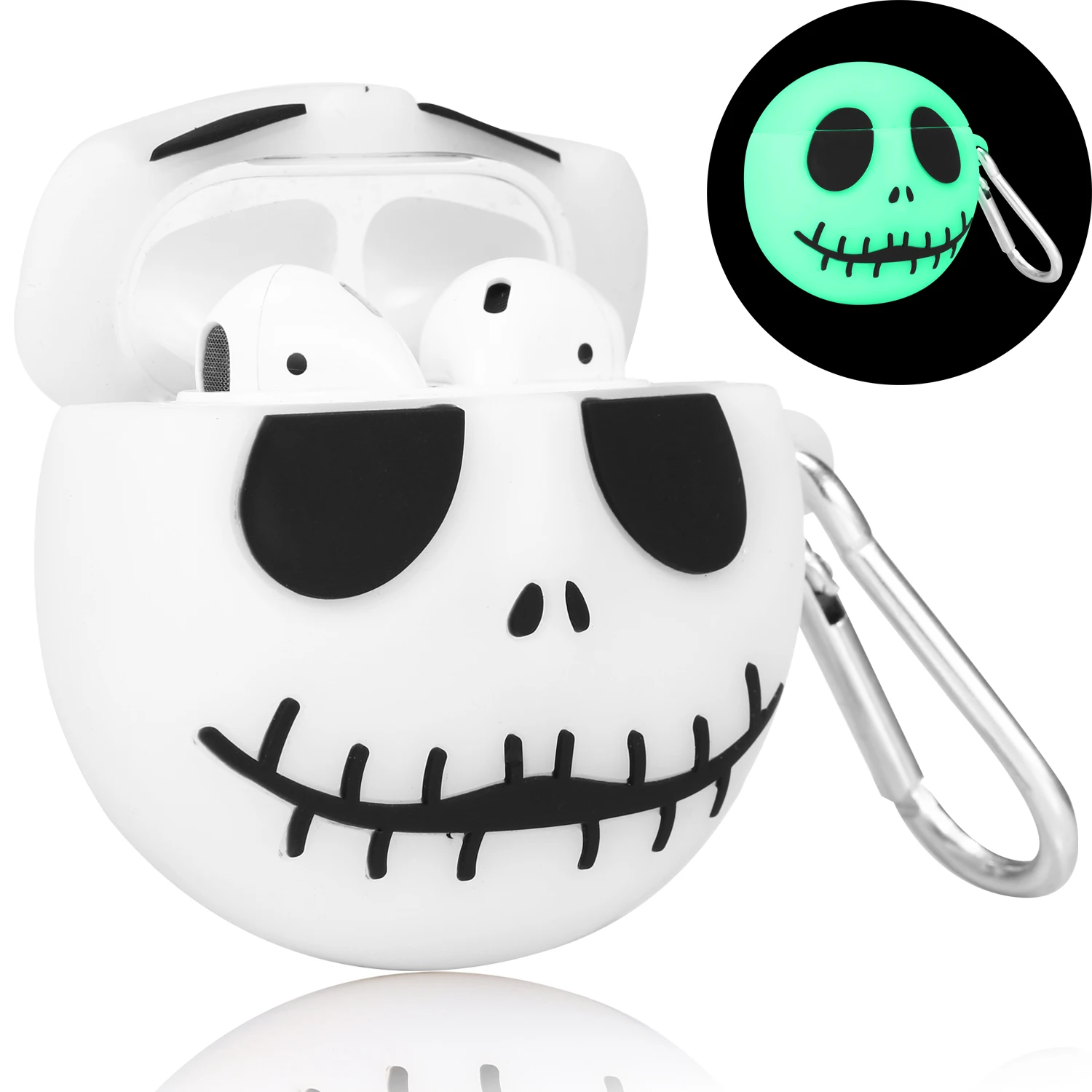 Halloween cute 3D ghost silicone wireless earphone protective cover for AirPods 1 2 protective cover skull
