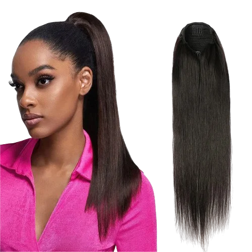 100% Unprocessed Natural Human Hair Straight Ponytail Brazilian Hair Clip In Ponytail Hair Extension From Vietnam