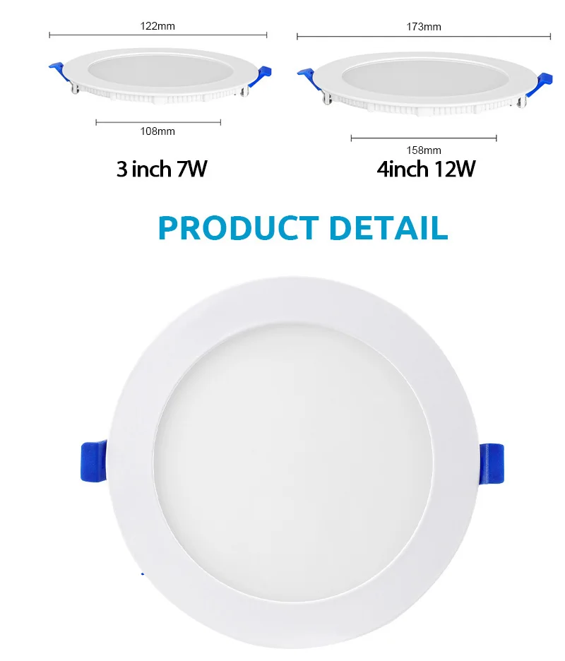 Доступный в наличии 4 дюйма 700 люмен Тонкий Canless downlight 5 цветов температуры выбираемый панельный свет