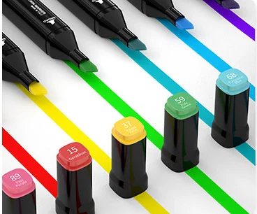 Cheap Wholesale 12 30 40 80 100 120 168 204 262 Color Dual Tip Marker Pen Set