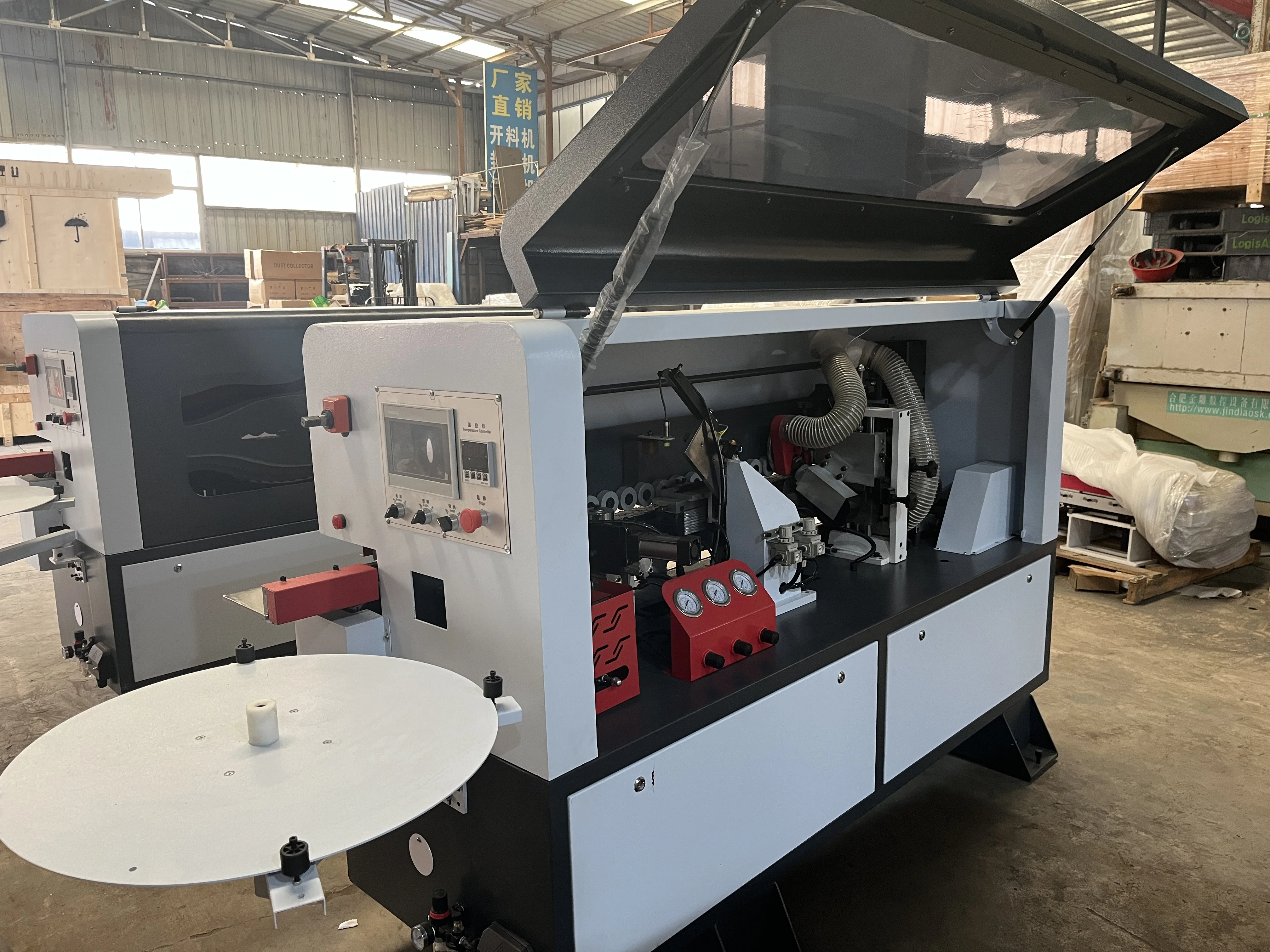 Hot selling fully automatic high-speed medium density fiberboard edge banding machine, four function edge banding manufacturer