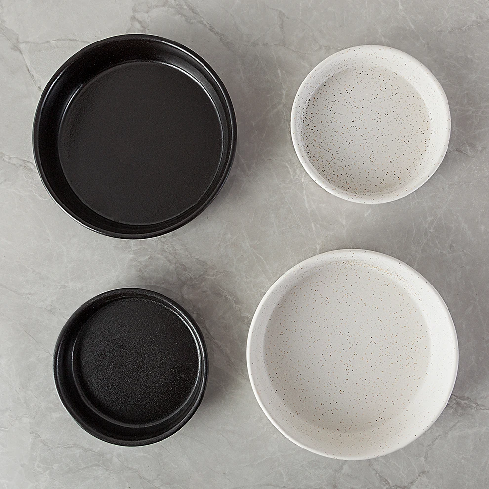 Round Plates & Dishes Hotel & Restaurant Oven Microwave Safe Cooking Ware Ramekins Porcelain Cookware Kitchware Ceramic Bakeware