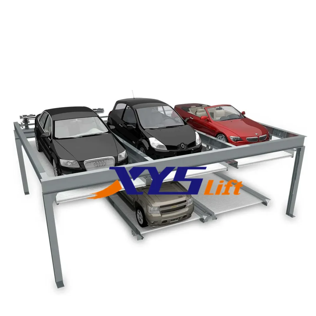 Smart two level psh parking lift and slide multilevel car parking semi automatic puzzle parking system