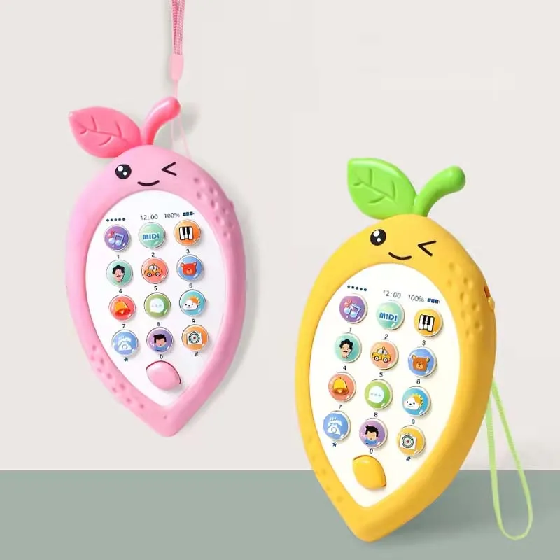 2024 Baby early education sleeping story mobile ohone toy fun lemon baby music learning phone toy with music light