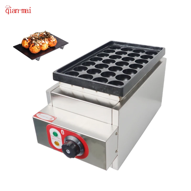 Commercial Electricity Fish Ball Waffle Machine Wholesale 28 Holes Non-stick Snack Round Ball Machine Plate Grill Machine