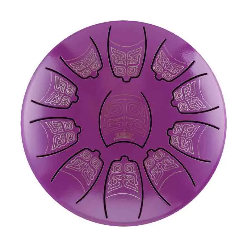 Made in China high cost performance engraving purple 6 inches 11 tongues Tank Handpan hank drum  Steel tongue drum