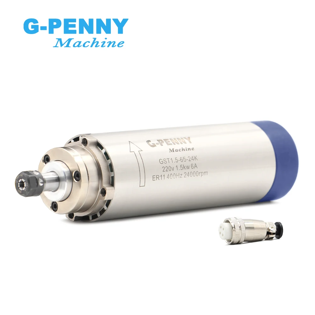 1.5KW ER11 шпиндель с воздушным охлаждением двигатель 220v/380v 4 шт шаровых подшипников диаметром 65*204 мм для станка ЧПУ деревообрабатывающие