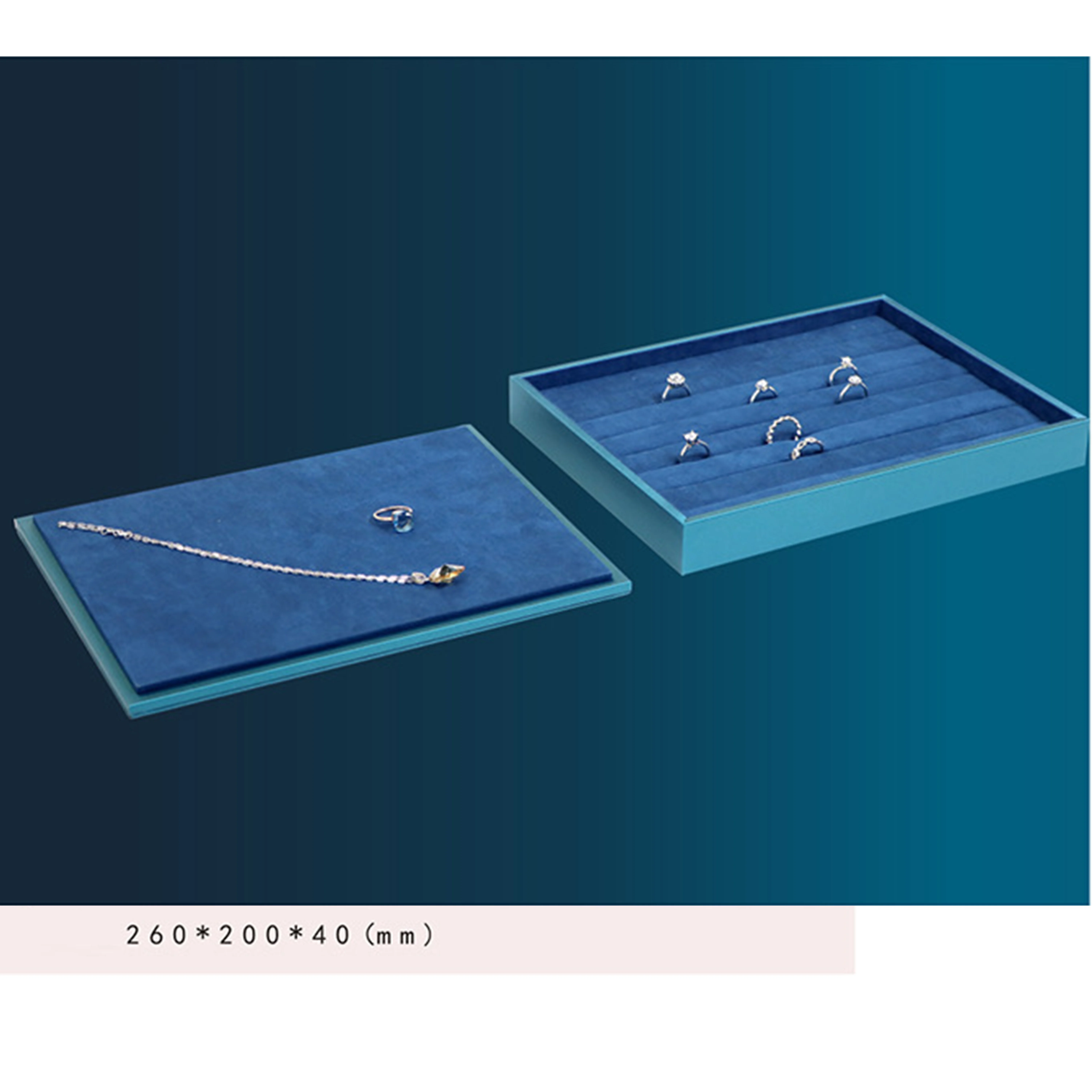 Wholesale Custom logo microfiber Stackable luxury Functional Shop Pendant necklace ring earring Jewelry Tray display