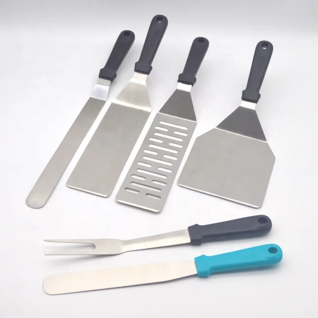 Stainless Steel BBQ Grill Chopper Accessories Camping Scraper Set Griddle Spatula