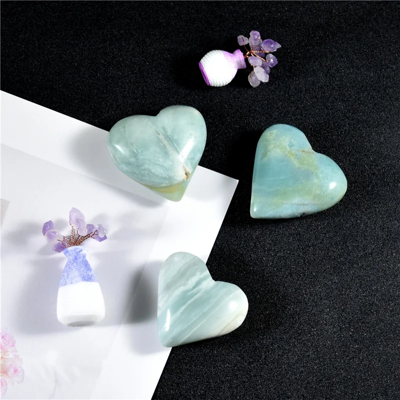 
High quality Gifts and crafts heart crystal caribbean quartz Healing heart crystal Quartz 