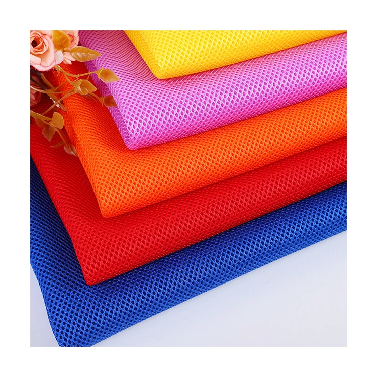 Low MOQ 100% polyester 3D mesh scuba crepe fabric sandwich air layer fabric for hoodies