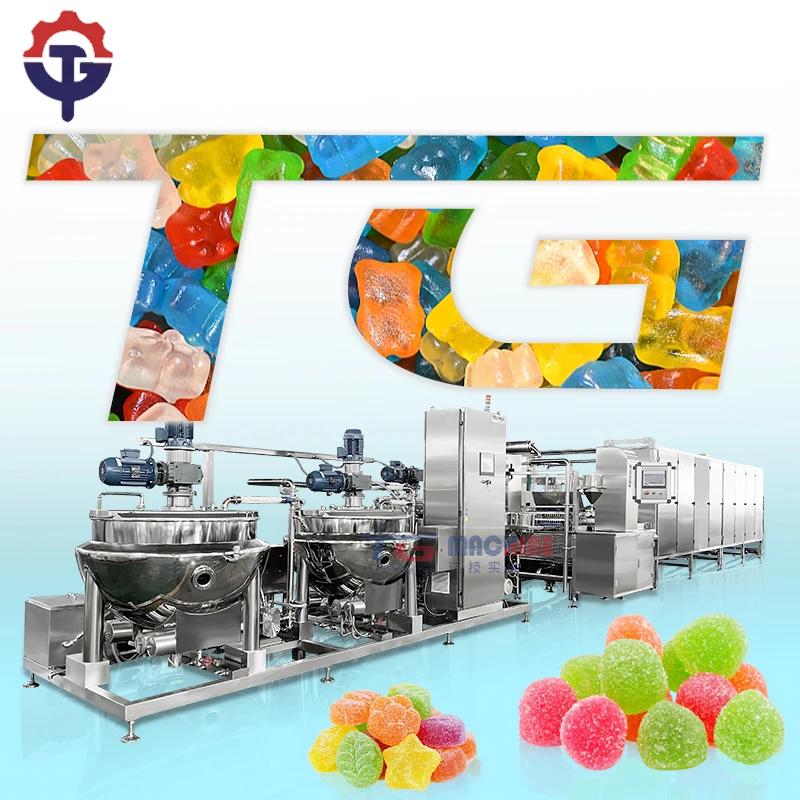 304 stainless steel automatic confectionery machinery jelly pectin candy making machine bear gummy candy production equipment