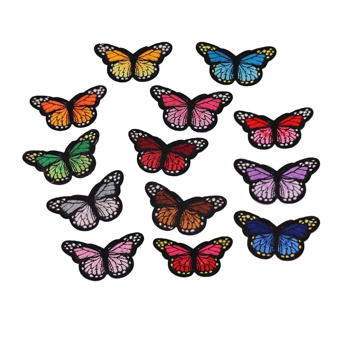 15 Pieces Set Of DIY Badges Colorful Iron On Embroidery Butterfly Patches for DIY Badges Lady Dress