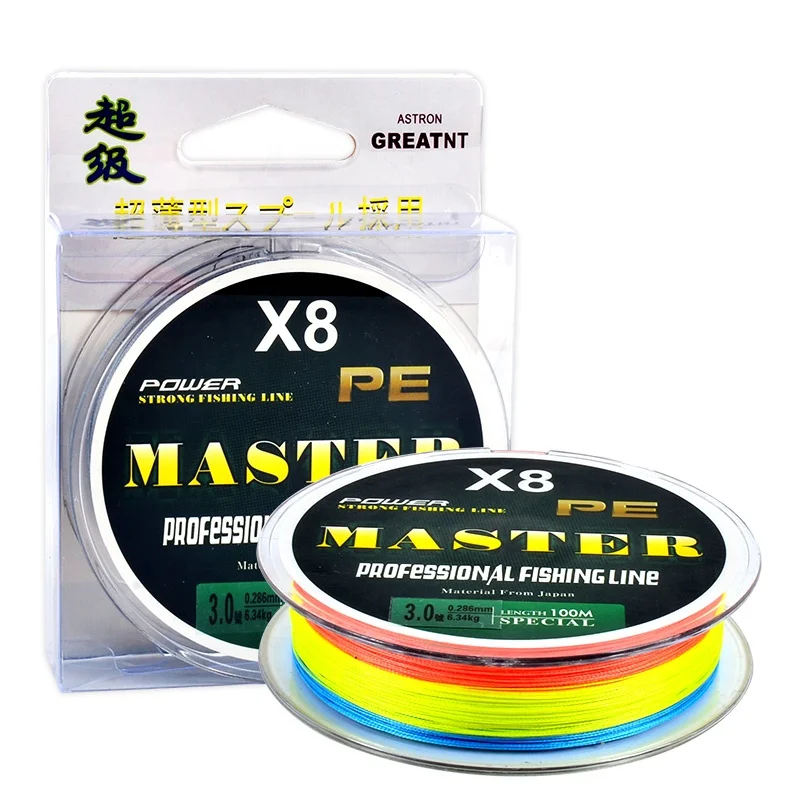 100m Polyethylene Material pe senar pancing fishing line braid 8 strand