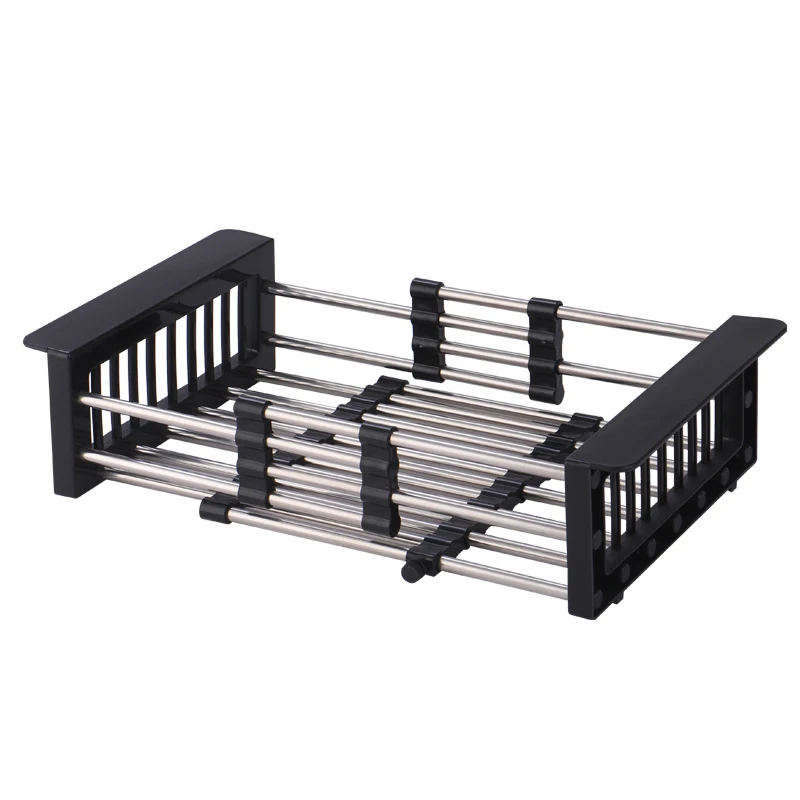 Kitchen Retractable Drying Dish Rack Plates Bowl Cup Storage Organizer Holder Tray Tableware Shelf Single Layer Organizar Basket