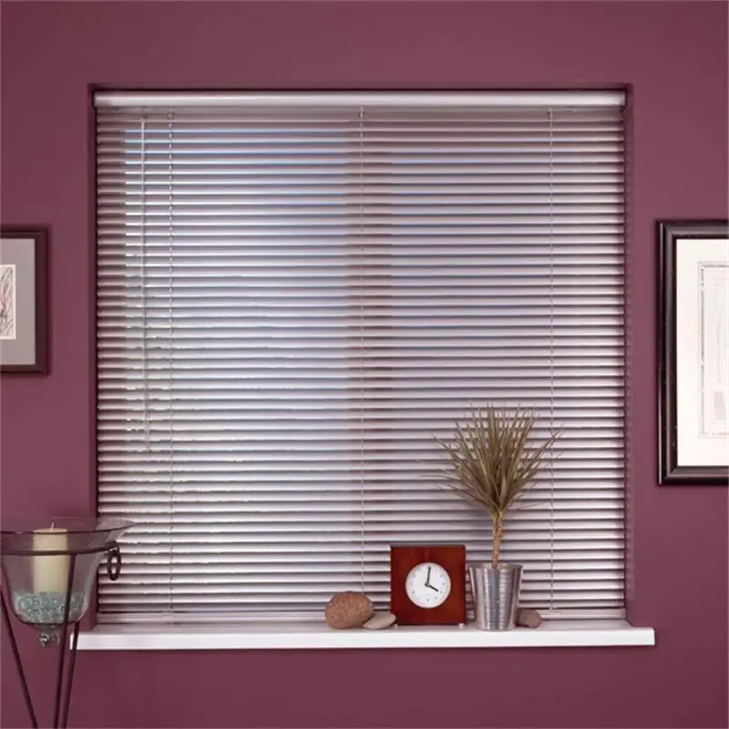 Commercial Grade Cordless 1-Inch Vinyl Mini Blinds Horizontal Venetian Slat Light Filtering Darkening Perfect for Kitchen
