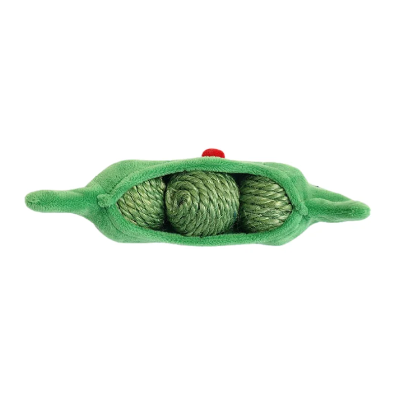 High Quality Cat Teasing Stick Bite Resistant Sisal Toy Ball Cat Toy Peas Shape Storage Teething Chew Playing Pet Toy foe Cat