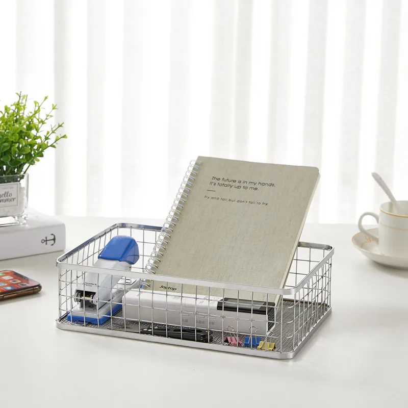 LINDON Wide Steel Wired Storage Organizer Bin Baskets for Cosmetic Kitchen Bathroom