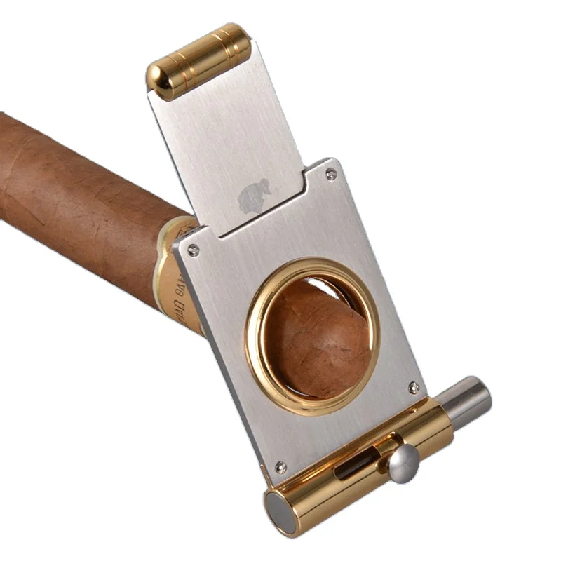 Роскошный резак для сигар система блокировки с двойным лезвием деревянная гильотина из нержавеющей стали в подарочной коробке