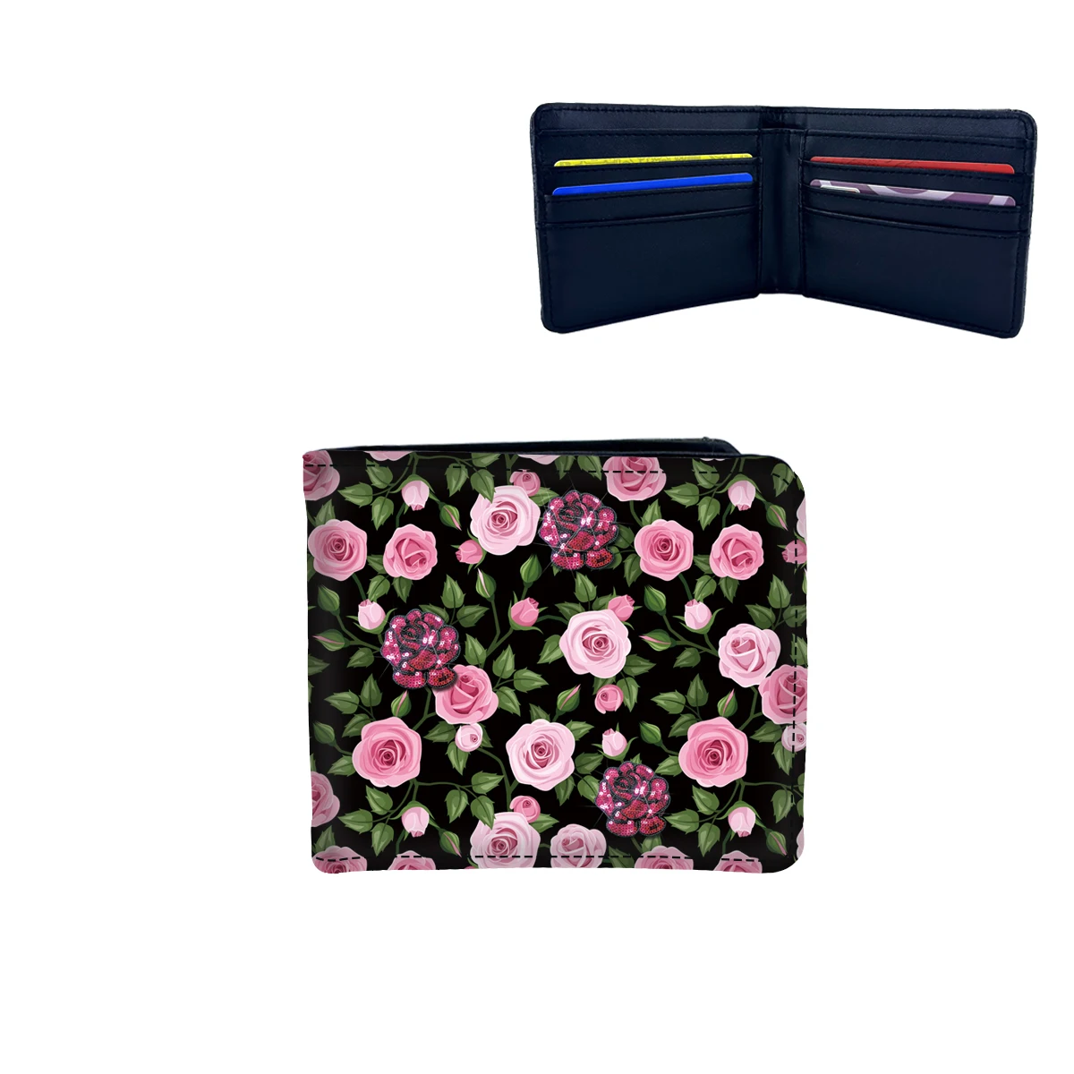 Short Slim Leisure Horizontal Waterproof Durable PU Leather Wallet Card Holder For Men Women Teenagers