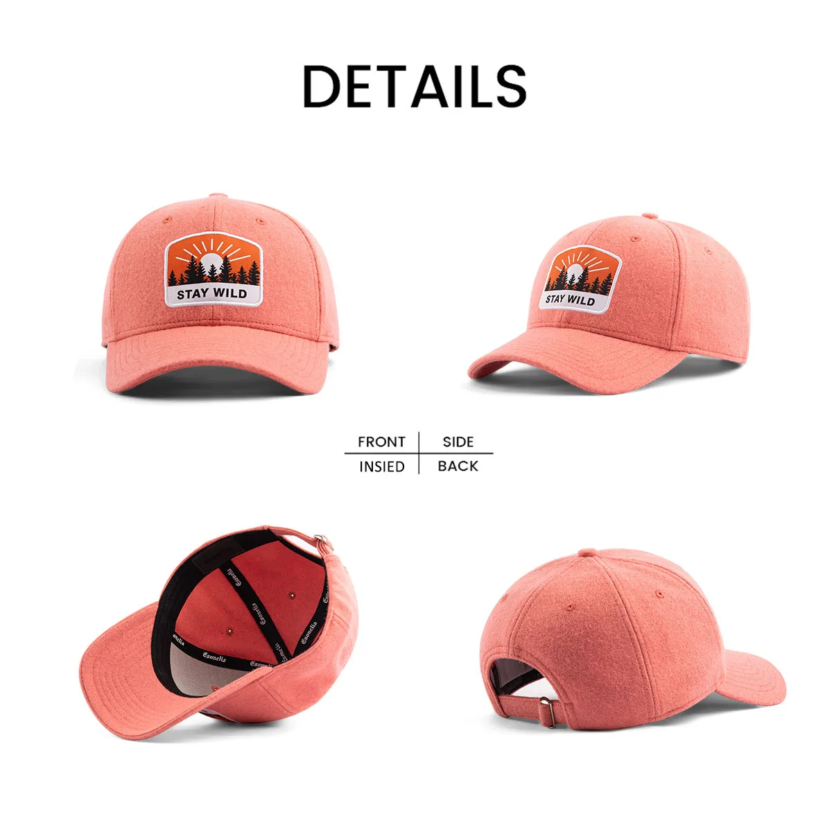 New Fashion Wool Cap Embroidered Baseball Hat Melton Sports Cap Warm Thick Wool Melton Baseball Cap