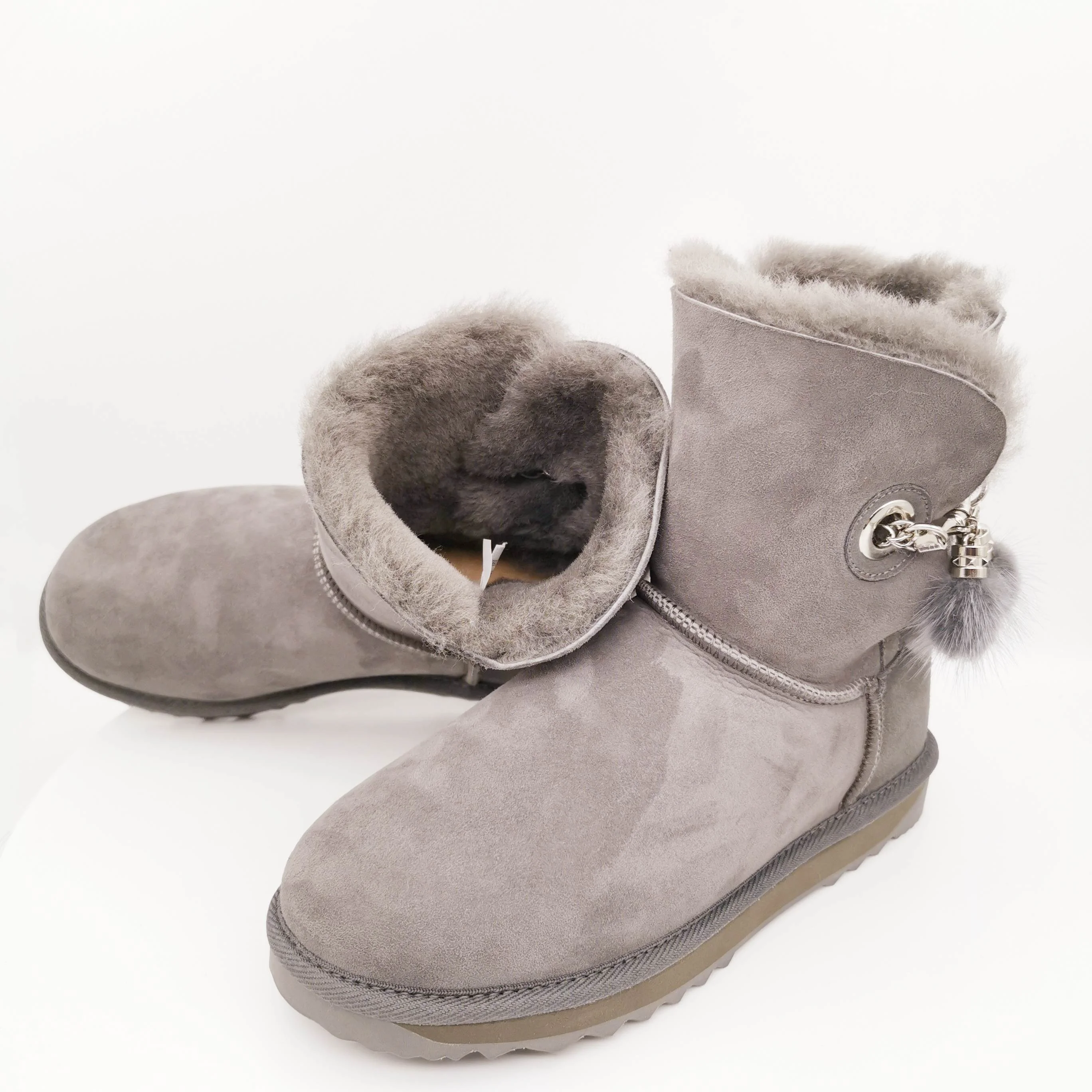 HQB-WS249 custom high quality winter boots genuine sheepskin boots woman sheepskin snow boots