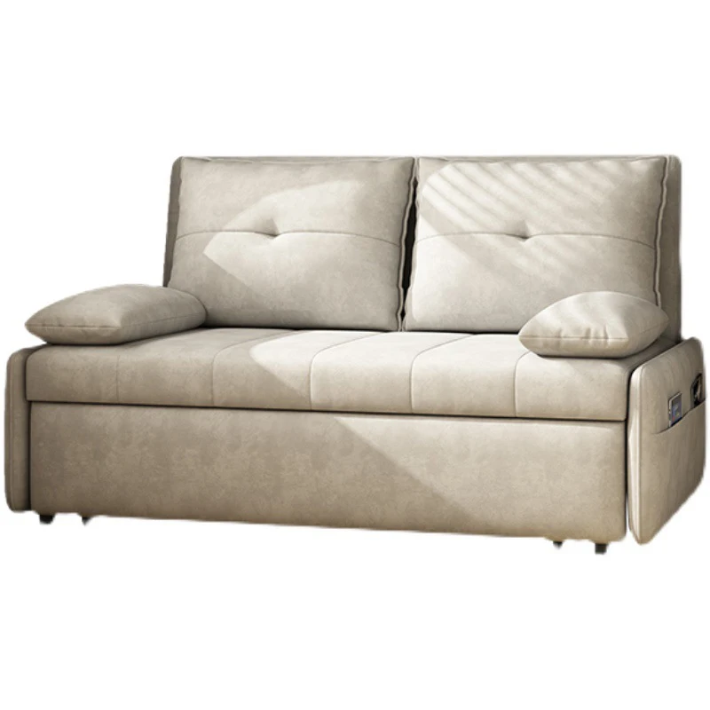 Multifunctional small apartment dual-purpose living room push-pull double foldable sofa bed simple modern removable