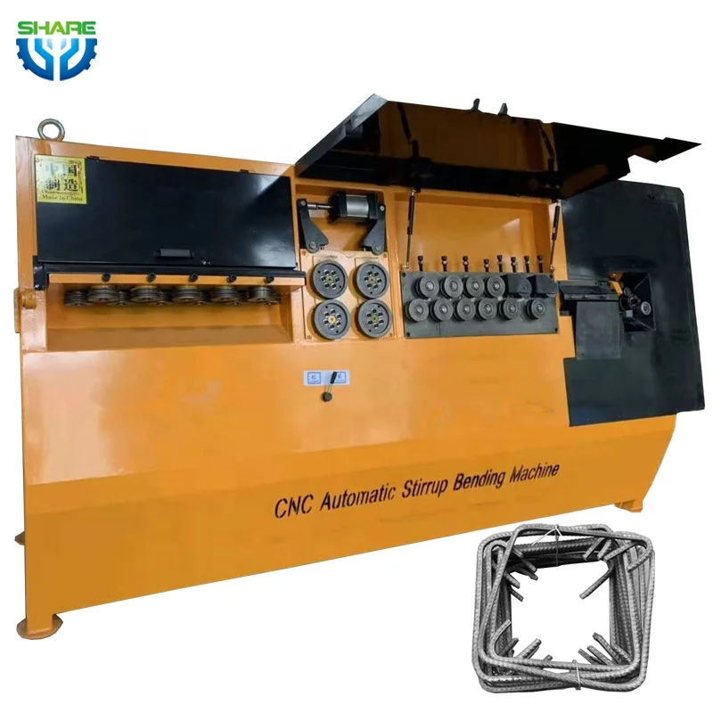 Automatic cnc rebar bender cutter steel bar wire cutting stirrup bending machine