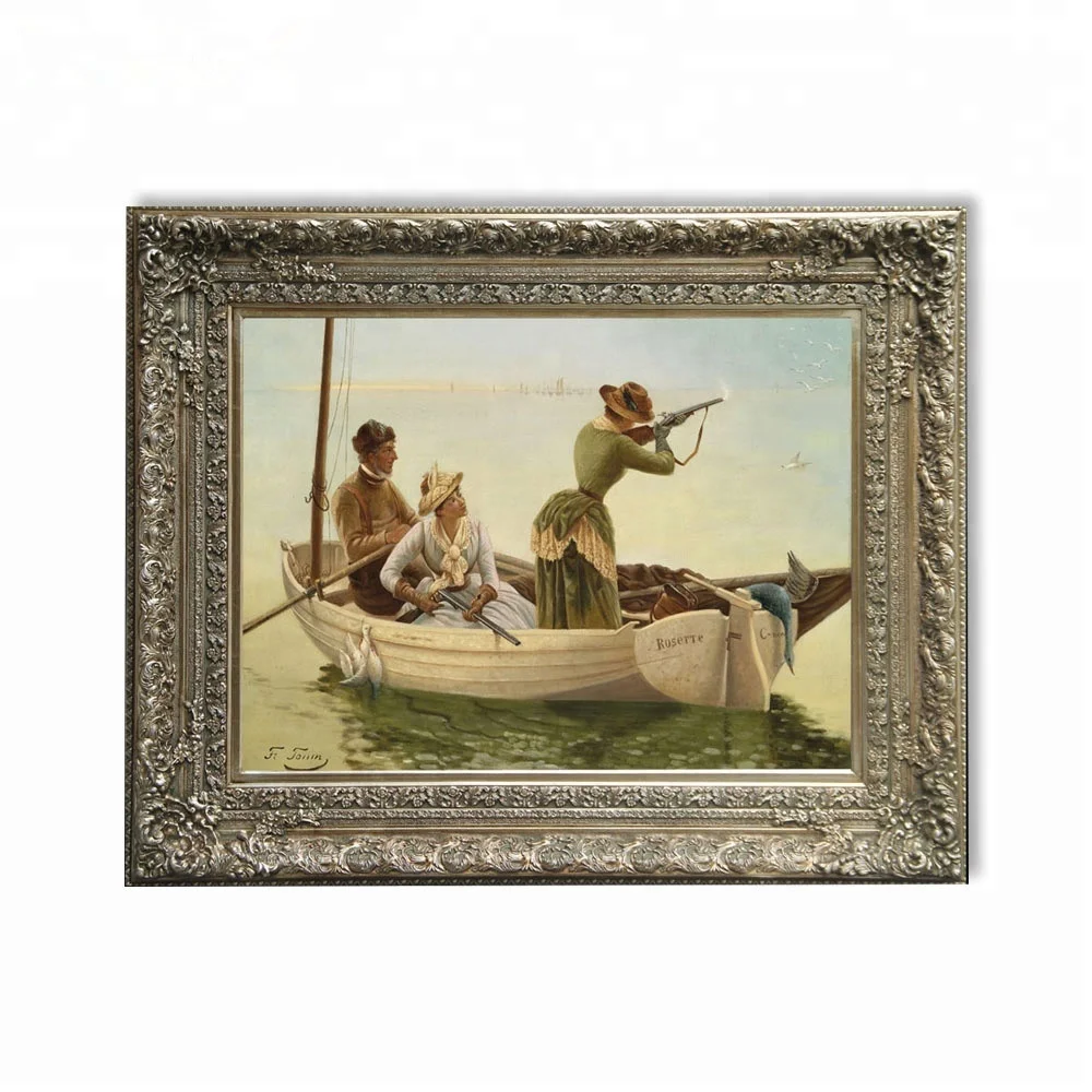 Handmade Custom Size Silver Luxury Royal Photo Frame Antique Baroque Wooden Picture Painting Frame