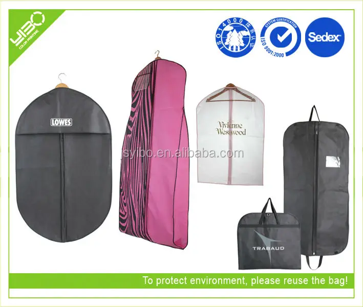 
Reusable durable waterproof dustproof business suit cover garment bag 