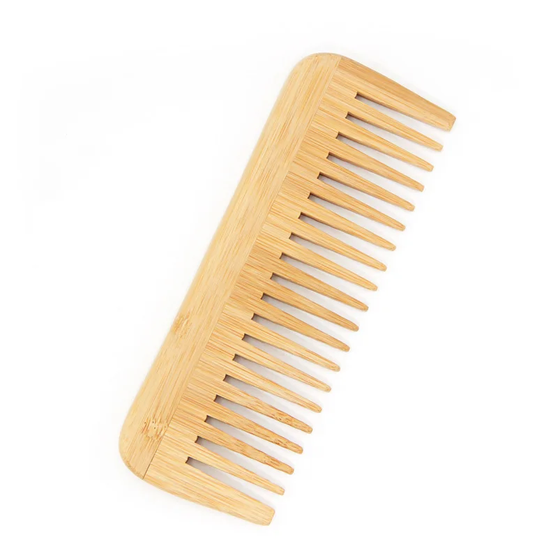 High Quality Natural Bamboo Comb Personal Label Wooden Wide Tooth Hair Comb Wholesale Wide Tooth Combs