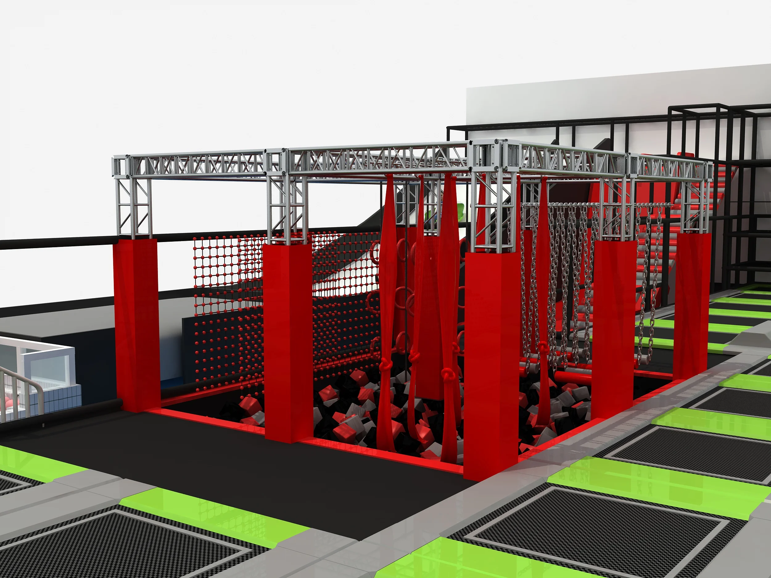 Trampoline Park with Slide and Ball Pool Indoor Playground Large Slide Soft Play Equipment