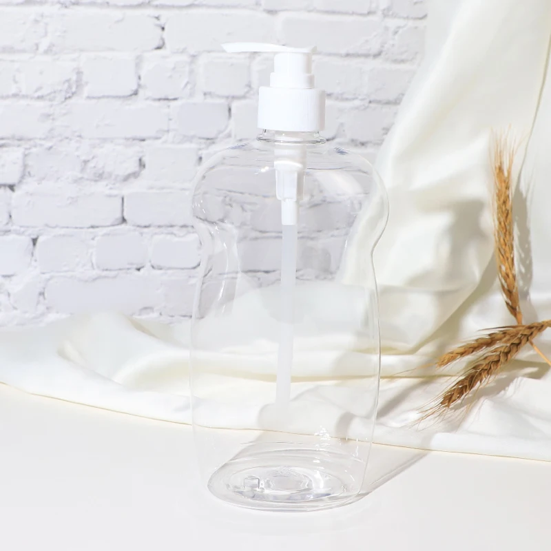 
Factory Good Quality In Stock Personal Care Lotion Pump Sprayer Clear 600ml PET Baby Oil Plastic Bottle in Bulk 