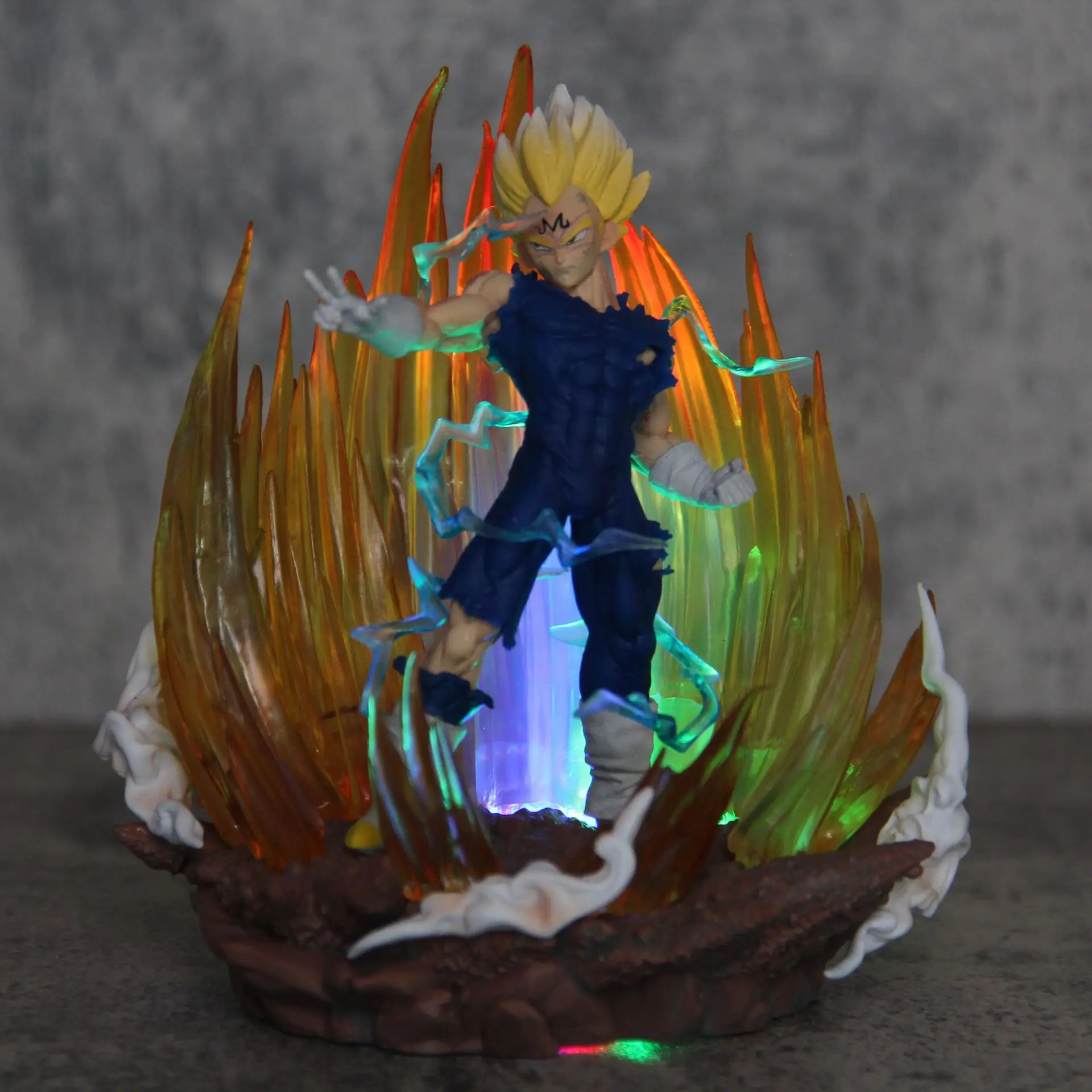 14.5cm Demonized Vegeta Buu Resonance Glowing PVC Boxed Model doll Luminous Statue Dragon Balls Anime Action Figures