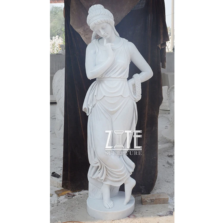 Outdoor decoration life-size Sexy marble woman statue