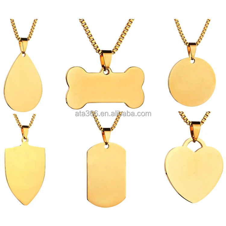 2023 Factory Wholesale Blank Rectangle Stainless Steel Custom Dog Tag with Chain Dog Tag Pendant Blank Titanium Dog tag