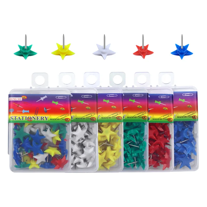 Wholesale 15mm color star mini office home photo pattern fixed wall decoration pushpins