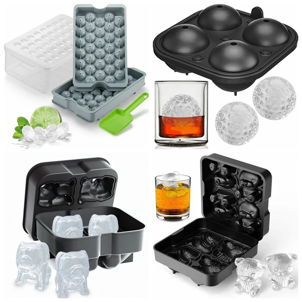 2024 new design hot selling ice cube mold all kinds of form Silicone ice cube mold for Bar and party