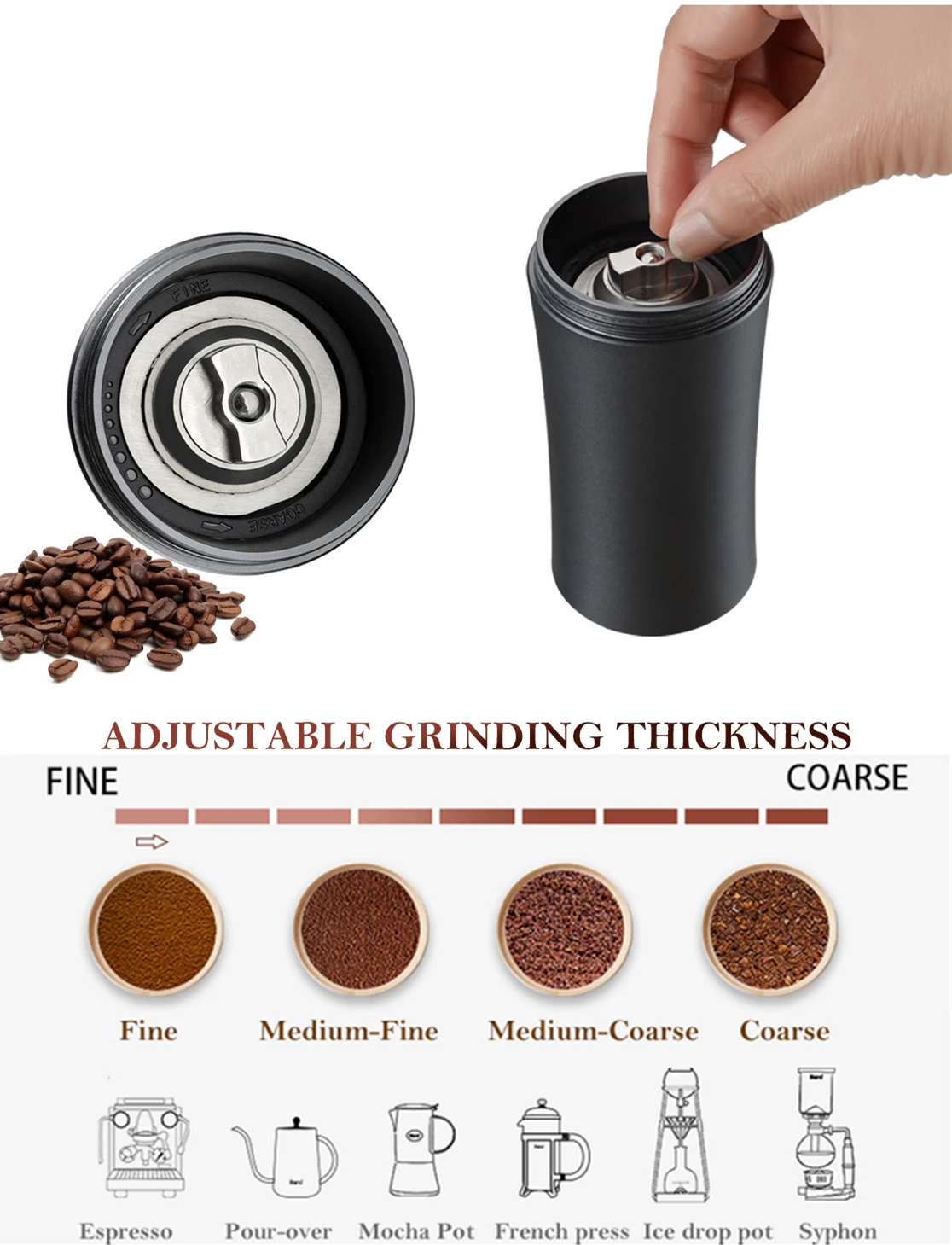 Commercial Fast Machine Customized size manual coffee grinder for pour over coffee